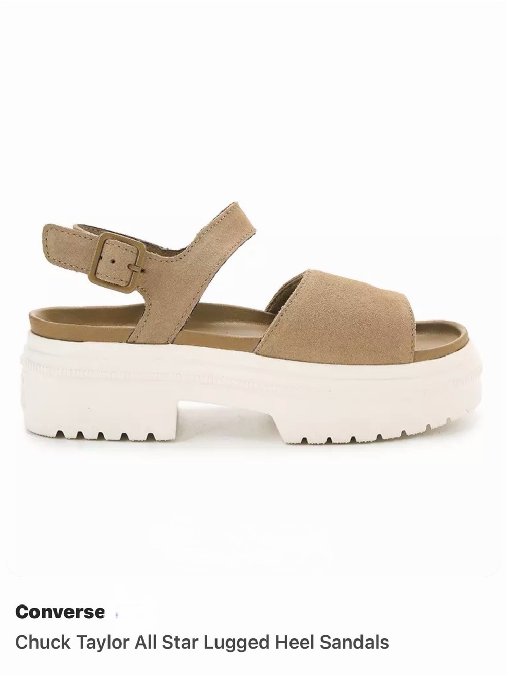 *new* Converse Chuck Taylor Lugged Heel Sandals - Tan and White
